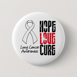 Lung Cancer Cancer Hope Love Cure Ribbon 6 Cm Round Badge