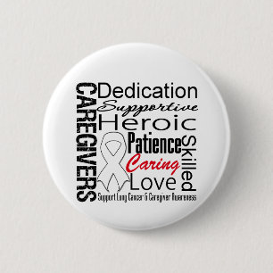 Lung Cancer Caregivers Collage 6 Cm Round Badge