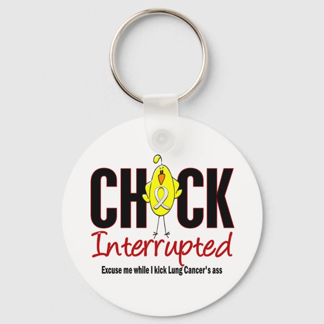 Lung Cancer Chick Interrupted Key Ring (Front)