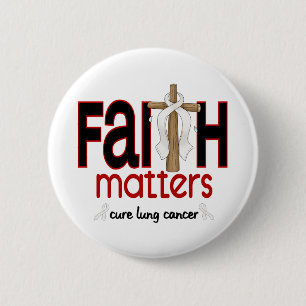 Lung Cancer Faith Matters Cross 1 6 Cm Round Badge