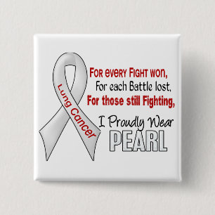 Lung Cancer For Every…..I Proudly Wear Pearl 1 15 Cm Square Badge