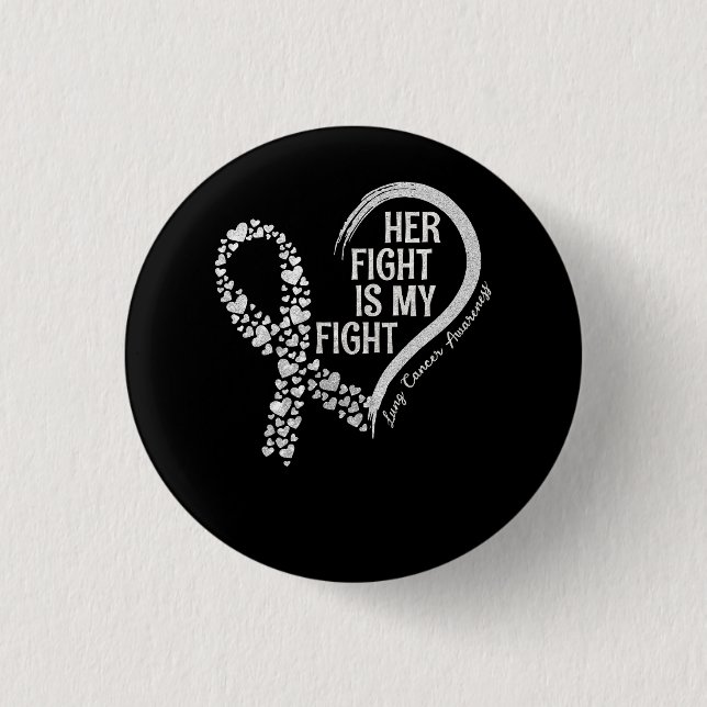 Lung Cancer Her Fight is my Fight Lung Cancer Awar 3 Cm Round Badge (Front)