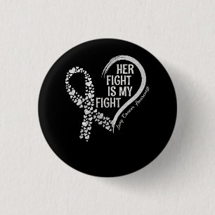 Lung Cancer Her Fight is my Fight Lung Cancer Awar 3 Cm Round Badge