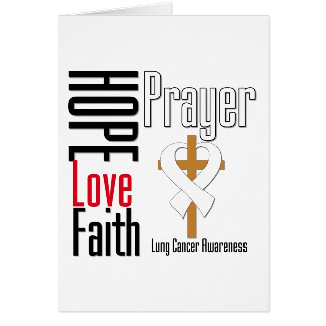 Lung Cancer Hope Love Faith Prayer Cross (Front)