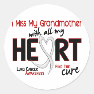 Lung Cancer I Miss My Grandmother Classic Round Sticker