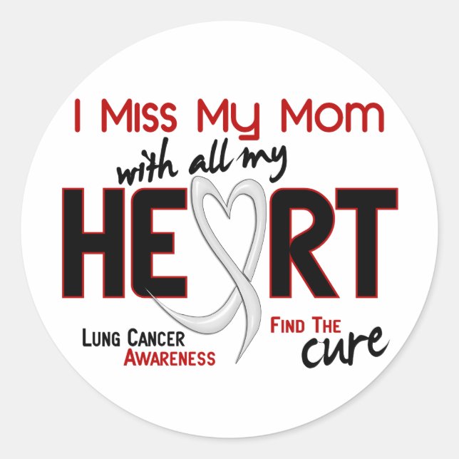 Lung Cancer I Miss My Mum Classic Round Sticker (Front)