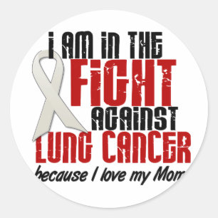 Lung Cancer IN THE FIGHT 1 Mum Classic Round Sticker
