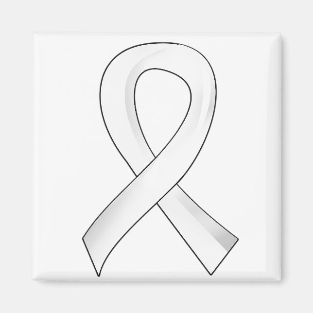 Lung Cancer Pearl Ribbon 3 Magnet (Front)