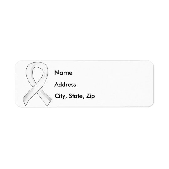 Lung Cancer Pearl Ribbon 3 Return Address Label