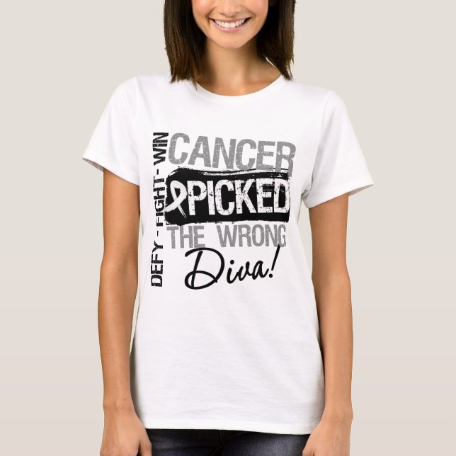 Lung Cancer Picked The Wrong Diva T-Shirt (Front)