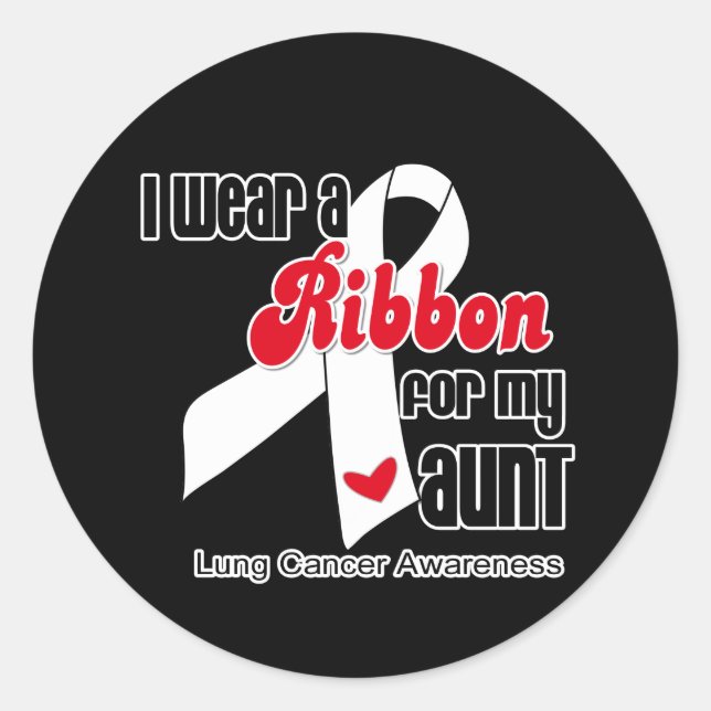 Lung Cancer Ribbon (Aunt) Classic Round Sticker (Front)