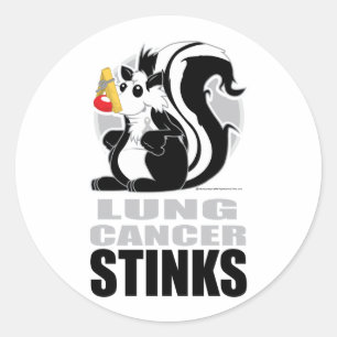 Lung Cancer Stinks Classic Round Sticker