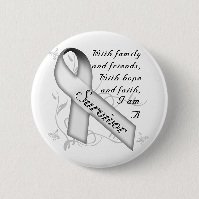 Lung Cancer Survivor 6 Cm Round Badge (Front)
