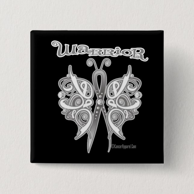 Lung Cancer Warrior Celtic Butterfly 15 Cm Square Badge (Front)