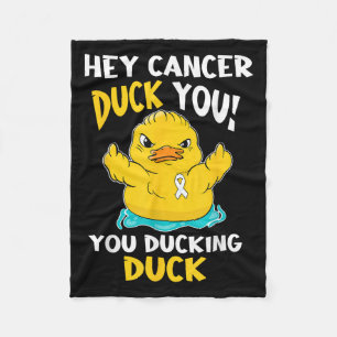 Lung Cancer Warrior Duck Design Together Fleece Blanket