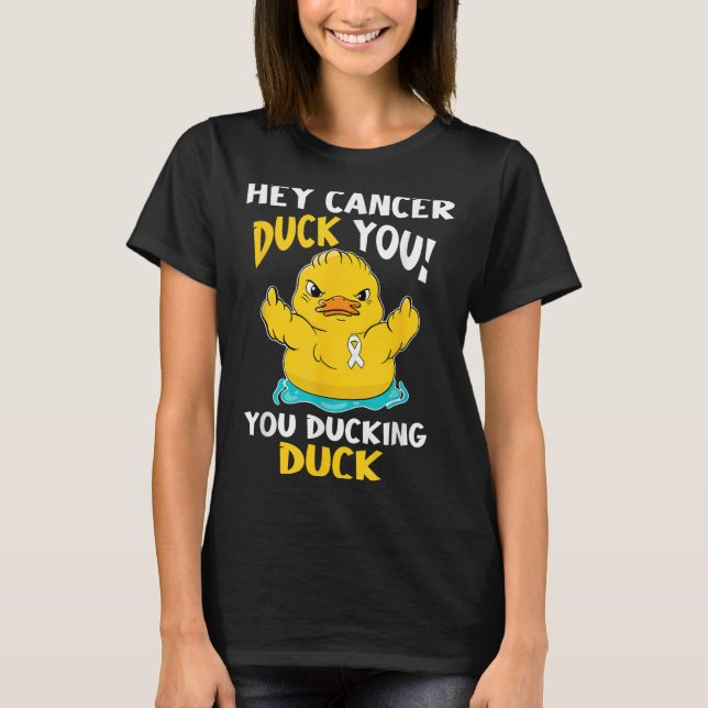 Lung Cancer Warrior Duck Design Together  T-Shirt (Front)