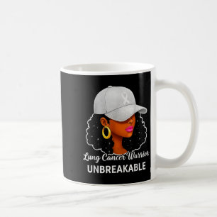 Lung Cancer Warrior Unbreakable Black Women Awaren Coffee Mug