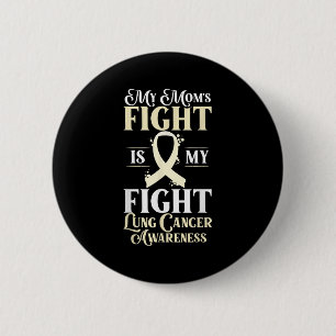 Lung Cancer White Ribbon Awareness Fighter Hope Si 6 Cm Round Badge