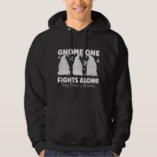 Lung Cancer White Ribbon Gnome Hoodie