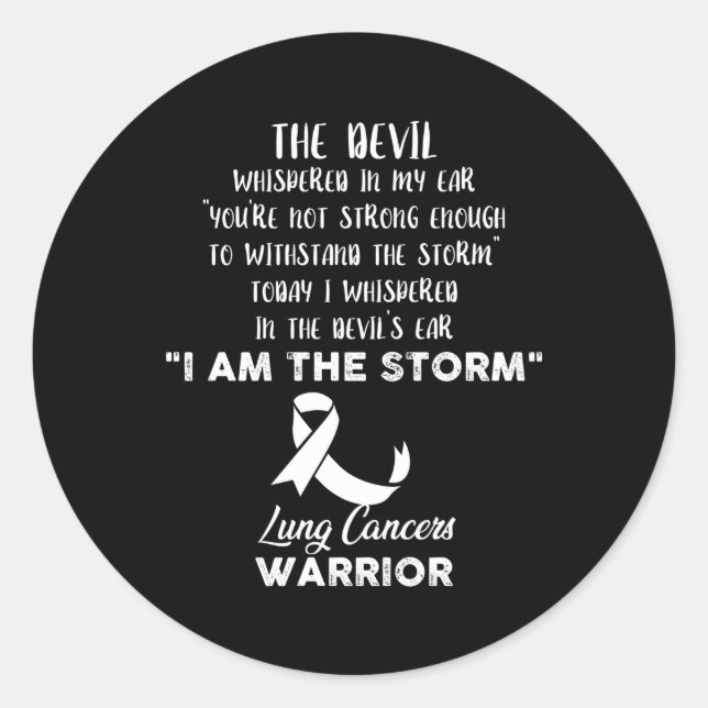 Lung Cancers Fight Cancer Ribbon Classic Round Sticker (Front)
