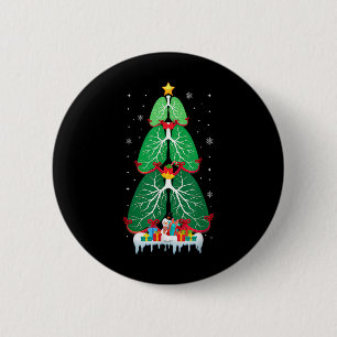 Lung Christmas Tree Respiratory Therapy Xmas Thera 6 Cm Round Badge