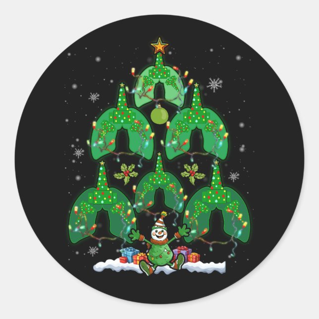 Lung Christmas Tree Respiratory Therapy Xmas Tree  Classic Round Sticker (Front)