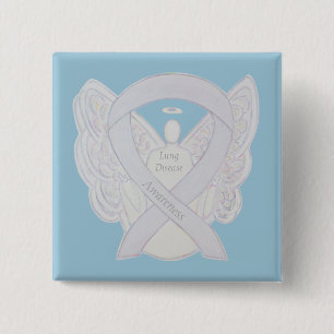 Lung Disease Awareness Angel Pearl Ribbon Art Pin