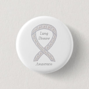 Lung Disease Awareness Pearl Ribbon Art Pin