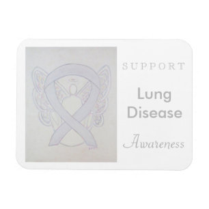 Lung Disease Awareness Ribbon Angel Custom Magnet