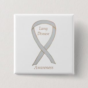 Lung Disease Awareness White Ribbon Art Pin