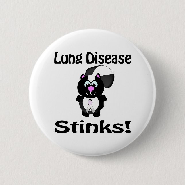 Lung Disease Stinks Skunk Awareness Design 6 Cm Round Badge (Front)
