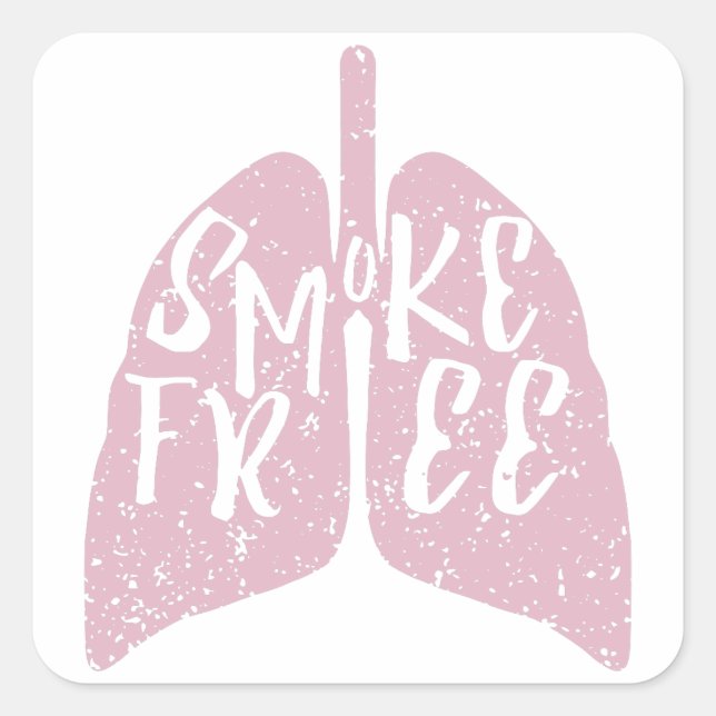 Lung Health Smoke Free Square Sticker (Front)