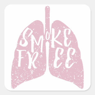 Lung Health Smoke Free Square Sticker