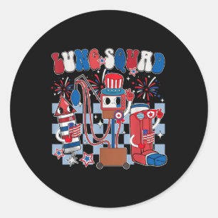 Lung Squad Independence Day Patriotic Lung Therapi Classic Round Sticker