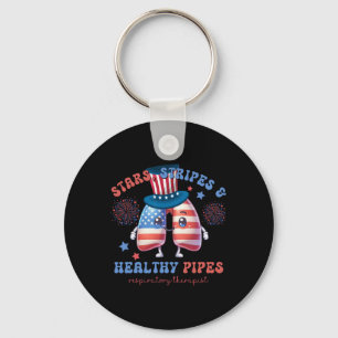 Lung Squad Respiratory Therapist Patriotic 4th Of Key Ring