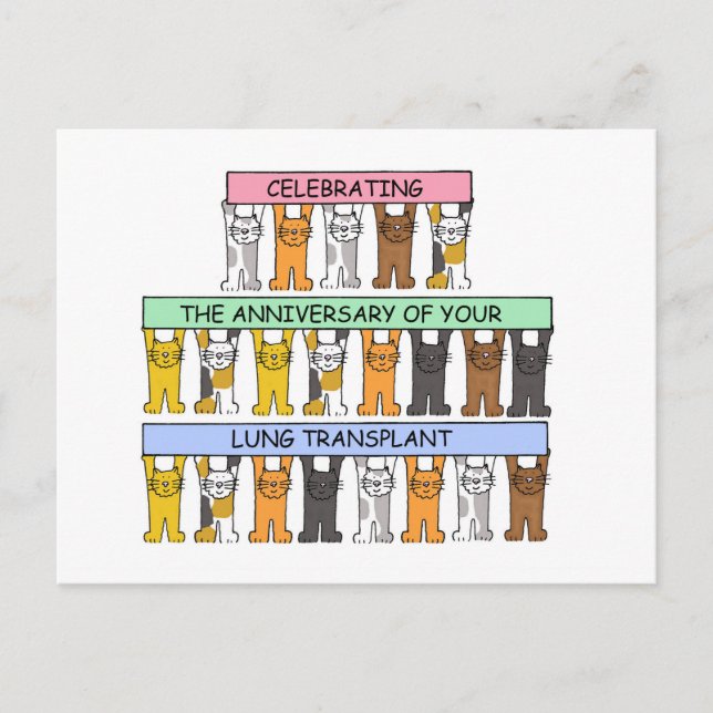 Lung Transplant Anniversary Congratulations Postcard (Front)