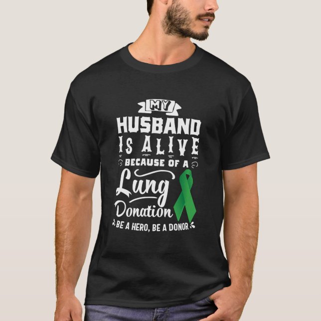 Lung transplant Funny Gift Black organ Christmas G T-Shirt (Front)