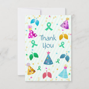 Lung Transplant Green Stripe Thank You Card