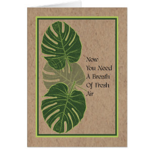 Lung Transplant Surgery Get Well Card with Leaves