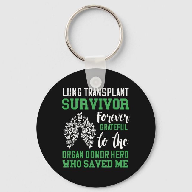 Lung Transplant Survivor Organ Receiver Organ Key Ring (Front)