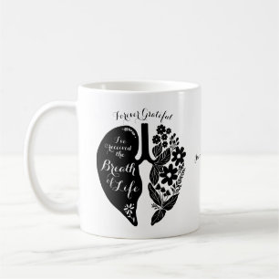 Lung Transplant Wildflower Black & White Custom  Coffee Mug