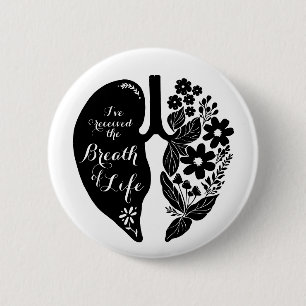 Lung Transplant Wildflower Breath of Life 6 Cm Round Badge