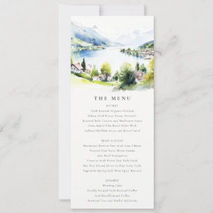 Lungern Switzerland Landscape Wedding Menu Card