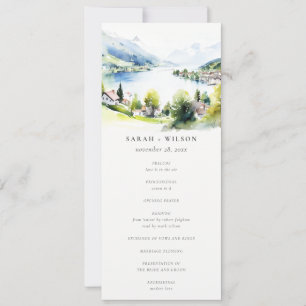 Lungern Switzerland Landscape Wedding Program Invitation