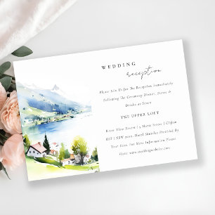 Lungern Switzerland Landscape Wedding Reception Enclosure Card