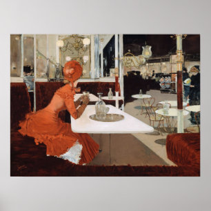 Lungren In The Cafe Painting Poster