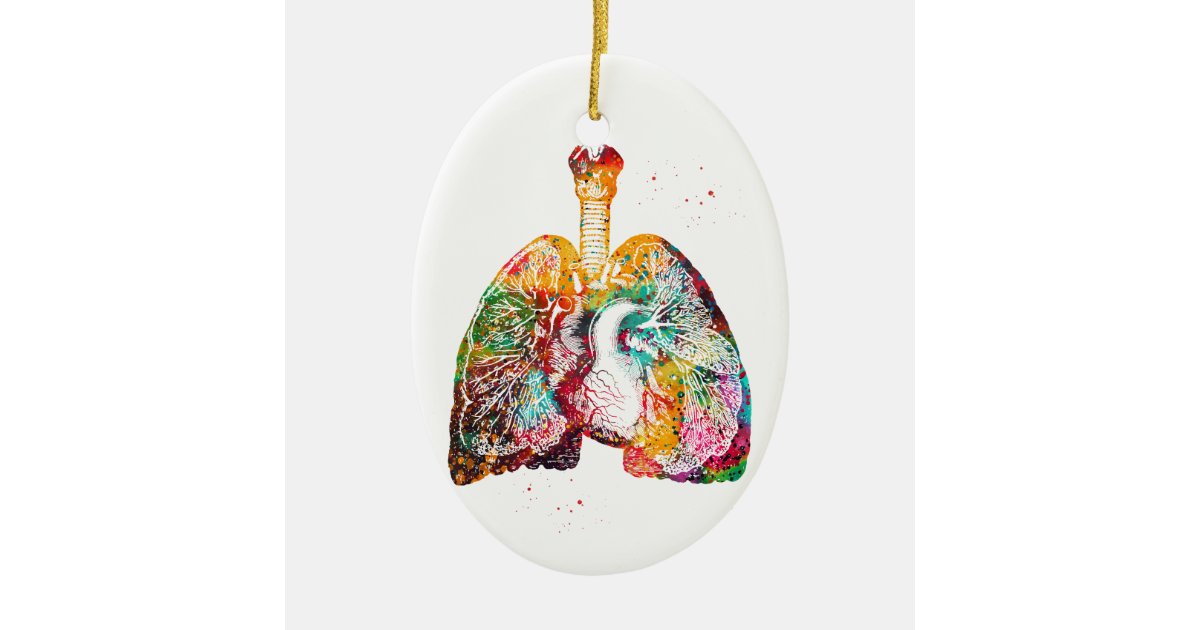 Lungs and Heart Christmas Ornament Zazzle.co.uk