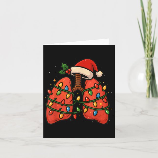Lungs Christmas Xmas Pulmonology Resratory Men Wom Card (Front)