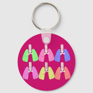 Lungs Multi Coloured--Respiratory Therapist Design Key Ring