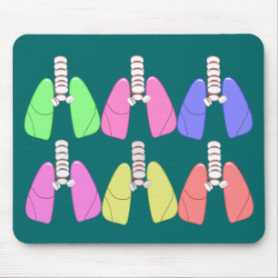 Lungs Multi Coloured--Respiratory Therapist Design Mouse Mat